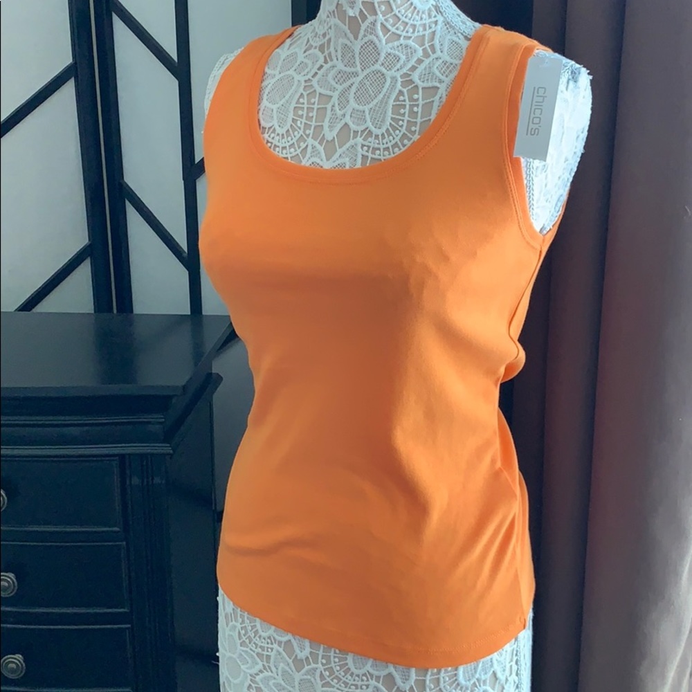 NWT Chico’s Orange Basic Knit Tank - Sz 0 (S 4)